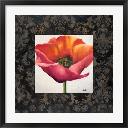 Framed Poppy Flower I Print