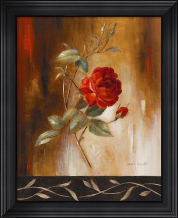 Framed Crimson Rose I Print