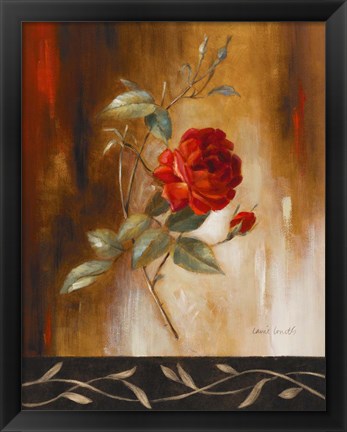 Framed Crimson Rose I Print