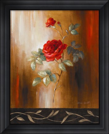 Framed Crimson Rose II Print