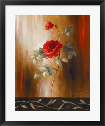 Framed Crimson Rose II Print