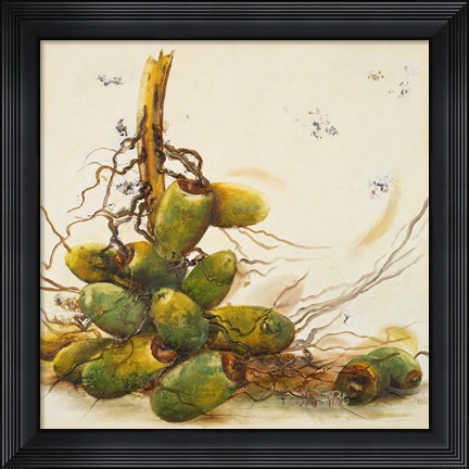 Framed Racimo de Cocos I Print