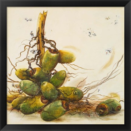 Framed Racimo de Cocos I Print