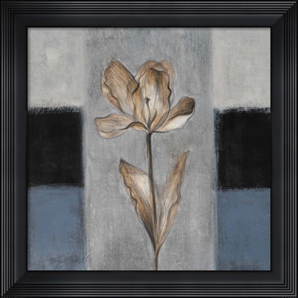 Framed Tulips in Blue I Print