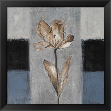 Framed Tulips in Blue I Print