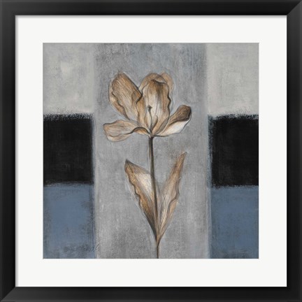 Framed Tulips in Blue I Print