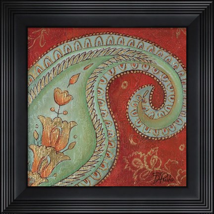 Framed Paisley Wave I Print