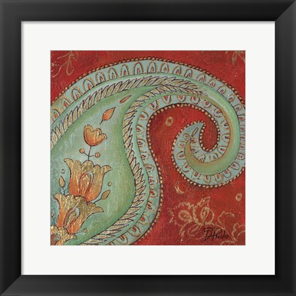 Framed Paisley Wave I Print