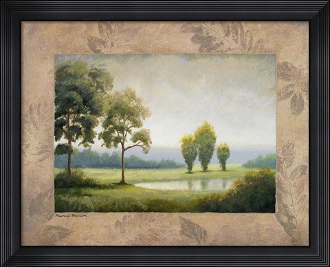 Framed Green Land I Print