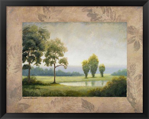 Framed Green Land I Print