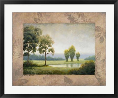 Framed Green Land I Print