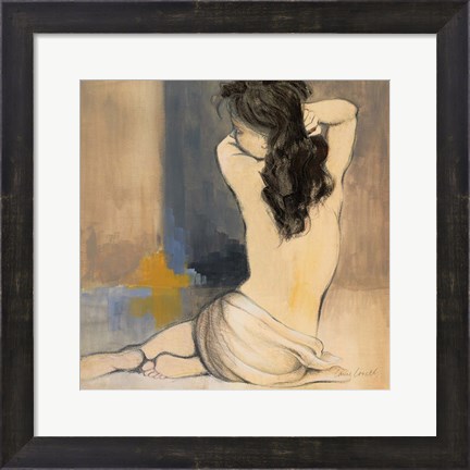 Framed Waking Woman I (blue) Print