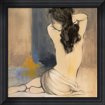 Framed Waking Woman I (blue) Print