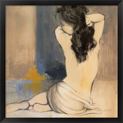 Framed Waking Woman I (blue) Print