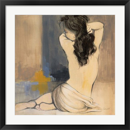 Framed Waking Woman I (blue) Print