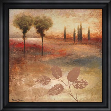 Framed Warm Textural Landscape I Print