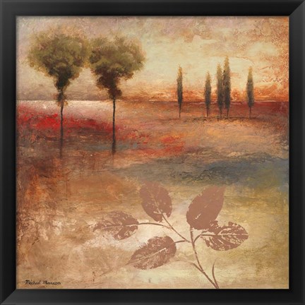 Framed Warm Textural Landscape I Print
