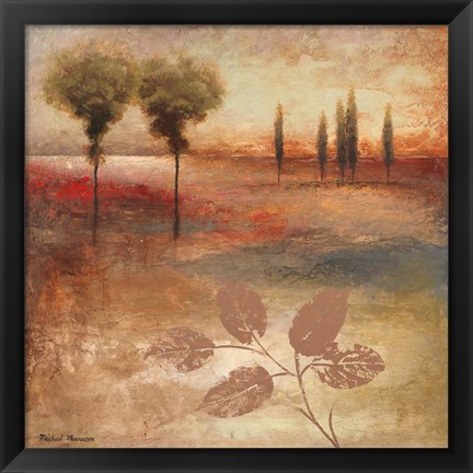 Framed Warm Textural Landscape I Print