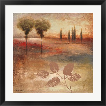 Framed Warm Textural Landscape I Print