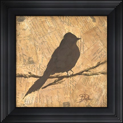 Framed Bird Silhouette I Print