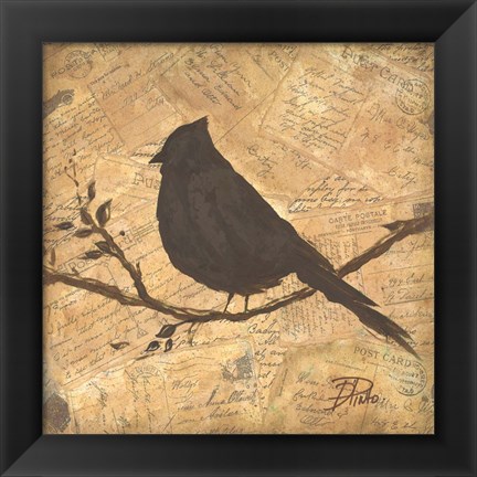 Framed Bird Silhouette II Print