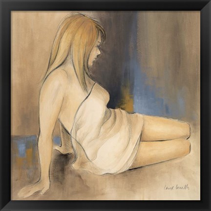 Framed Waking Woman II (blue) Print