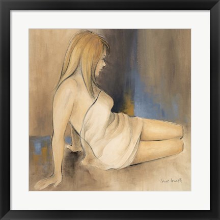 Framed Waking Woman II (blue) Print