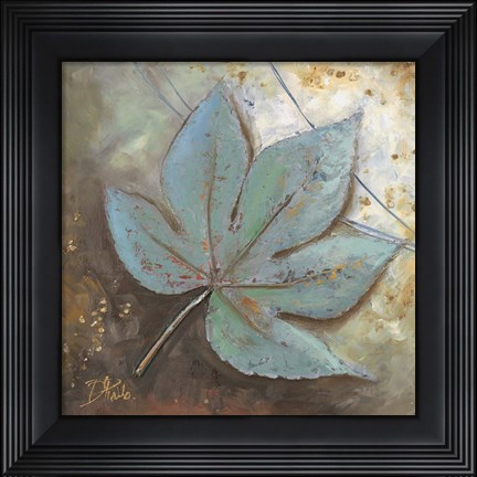 Framed Turquoise Leaf II Print