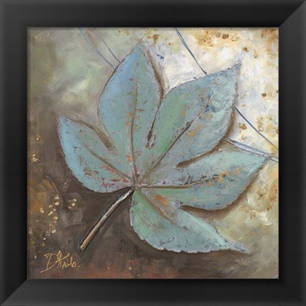 Framed Turquoise Leaf II Print