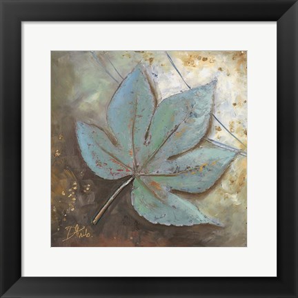 Framed Turquoise Leaf II Print