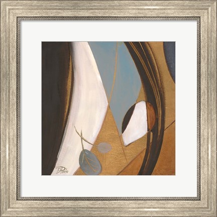 Framed Eco-Chic with Blue I Print
