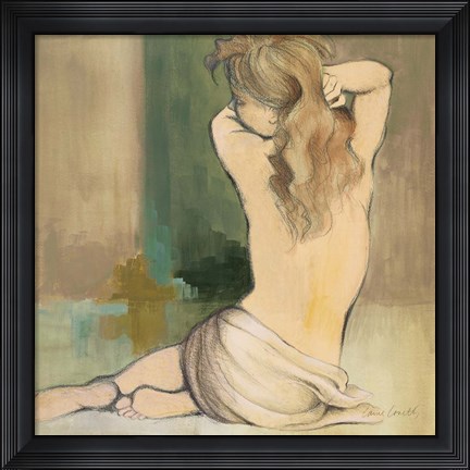 Framed Waking Woman I (green) Print