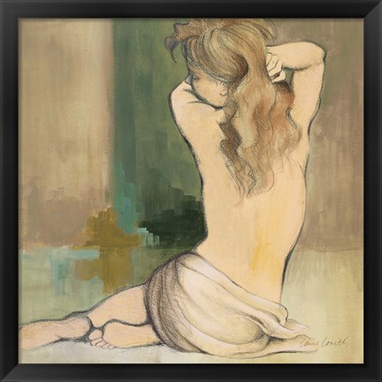 Framed Waking Woman I (green) Print