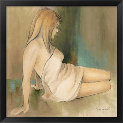 Framed Waking Woman II (green) Print