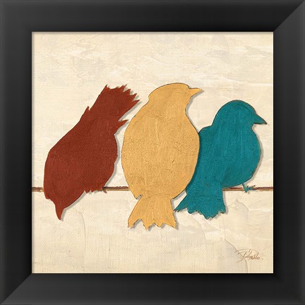 Framed Birds II (assorted colors) Print