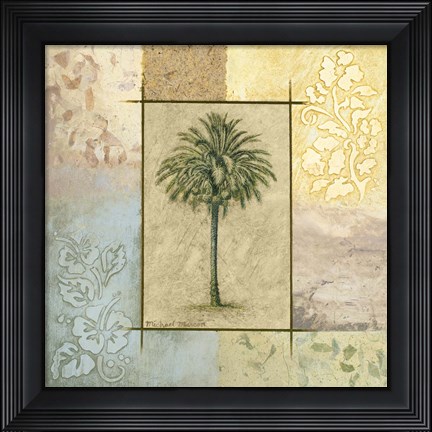 Framed Palm Woodcut II Print