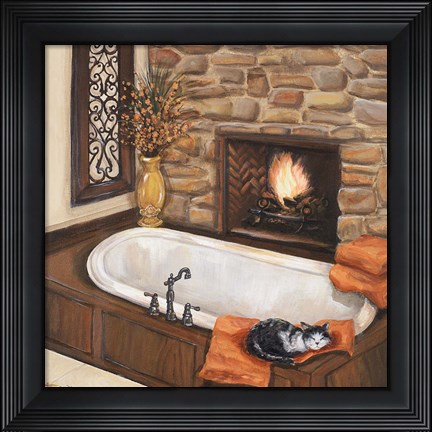 Framed Fireplace Escape I Print