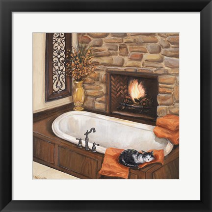 Framed Fireplace Escape I Print