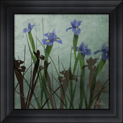 Framed Blue Irises I Print