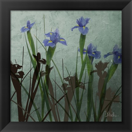 Framed Blue Irises I Print