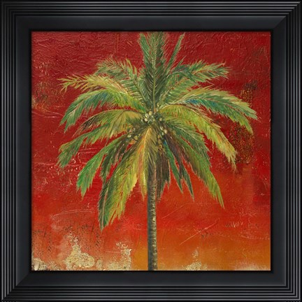 Framed La Palma on Red I Print