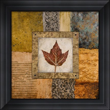 Framed Fallen Leaf I (red) Print