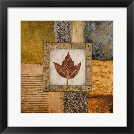 Framed Fallen Leaf I (red) Print