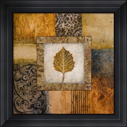 Framed Fallen Leaf III (yellow) Print