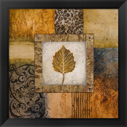 Framed Fallen Leaf III (yellow) Print