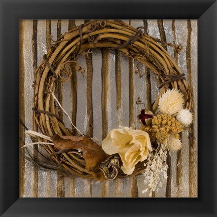 Framed Wreath I Print