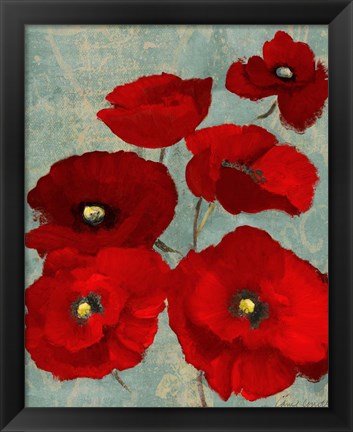 Framed Kindle&#39;s Poppies II Print