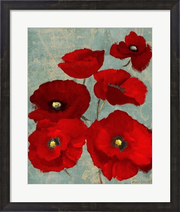 Framed Kindle&#39;s Poppies II Print