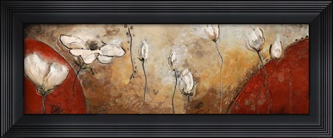 Framed Red Magic Garden I Print