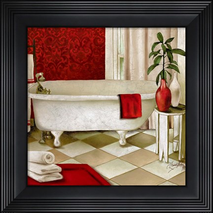 Framed Red Bain I Print
